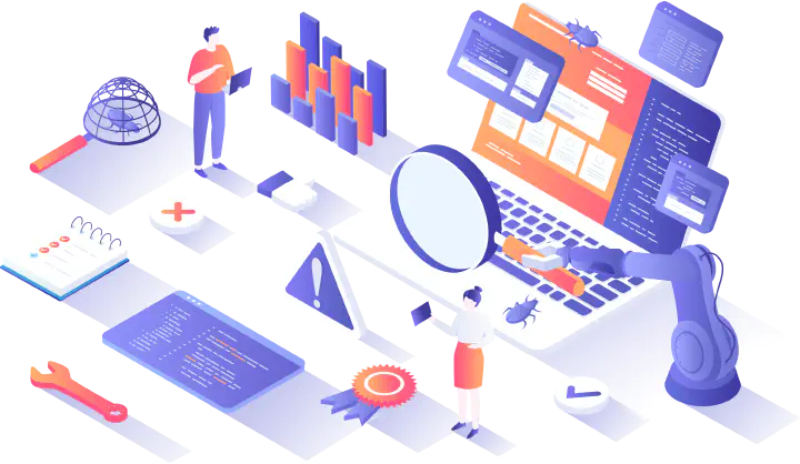 A team of experts auditing a website